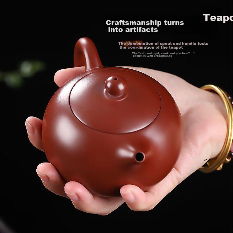MENGTING Purple Clay Teapot, Handmade Authentic Household Tea Pot, Original Ore Red Mud Purple Clay Kung Fu Tea Set Brewing Teapot