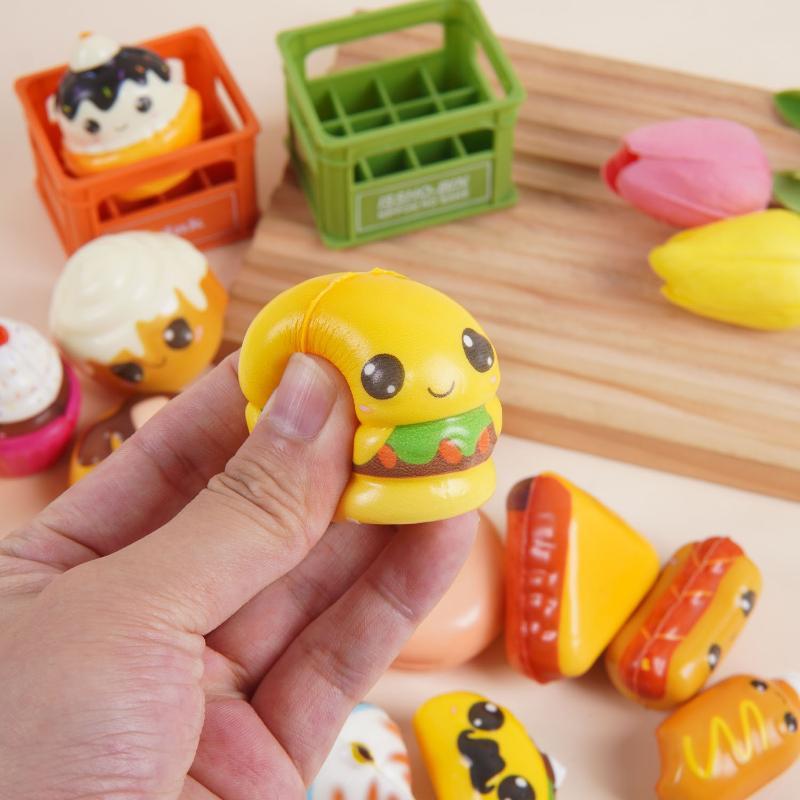 Cute Simulated Bread Food Shaped Toys Pu Slow Rebound Stress Squeeze Toys For Kids Adult