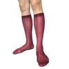 Men Thin Business Dress Socks Stretchy Nylon Sheer Knee Highs Dress Socks Over the Calf Dress Socks Sheer Casual Socks