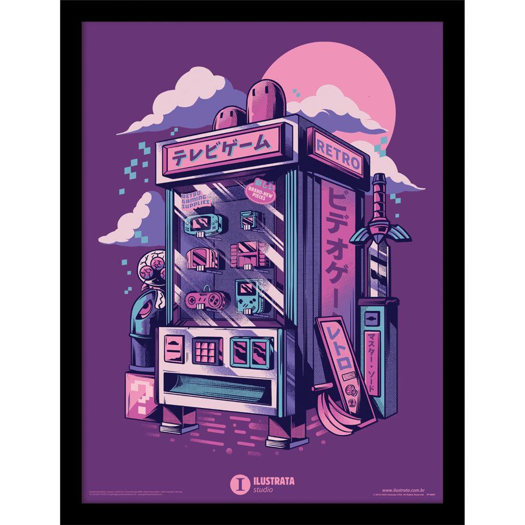 Ilustrata Retro Vending Machine Framed Poster