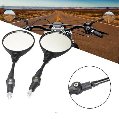 1 paire de rétroviseurs de moto 10 mm en aluminium noir, rétroviseur universel réglable à 360 degrés, rétroviseur anti-chute pliable