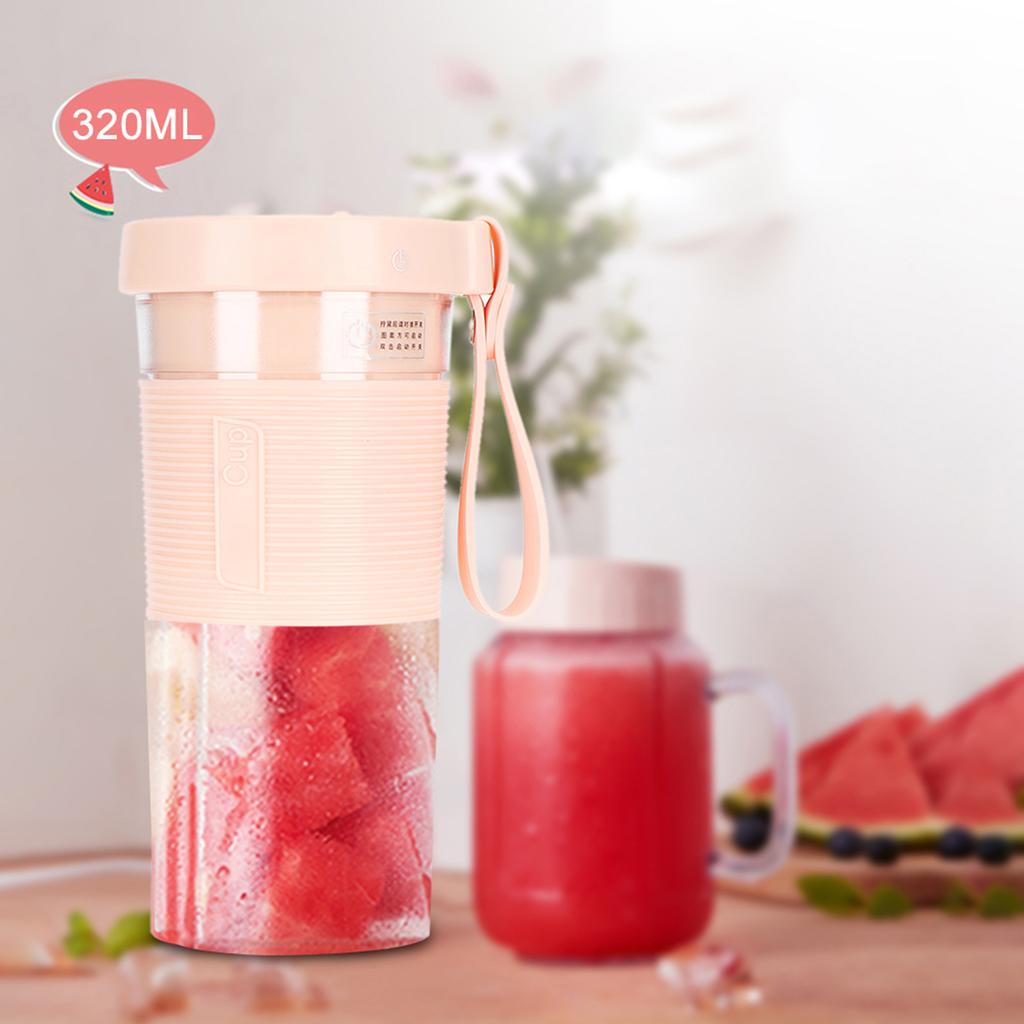 Portable Electric Fruit Juicing Cup Three Leaf Cutter Head Juicer Mixer 2000mah for Travel Home USB