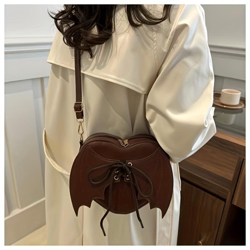 Women's Crossbody Bag Bat-Shaped Fashionable Lightweight PU Shoulder Bag for Daily Outing Commuting Shopping Dating