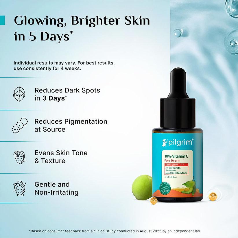Pilgrim 10% Vitamin C Serum, 30ml Each (Pack of 2)