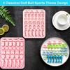 2 Pack Golf Ball Chocolate Molds 32 Cavities Golf Ball Sports Silicone Ice Cube Molds Golf Bags Shirts Golfer Shapes Mould for Chocolate Candy