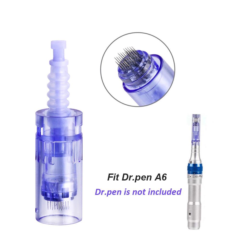 Blue Bayonet Microneedle Head Replacement for A6 with 9, 12, 36, 42 Needles & Nano Tattoo Options