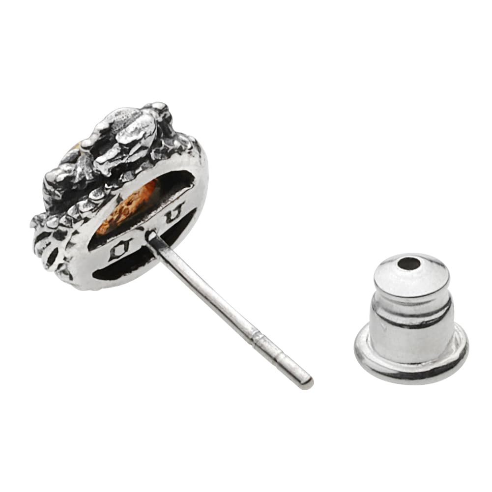 Dragon Stone Earrings Amber 925 Silver fe0156 [Figmart] [Silver Accessories]