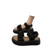 Real soft leather French fairy wind soft-soled sandals female 2025 new foreign style heightening versatile non-slip Roman shoes