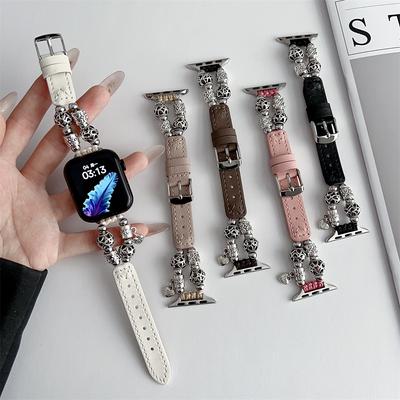 Schmales Lederarmband für Apple Watch Band 44mm 40mm 41mm 49mm 42 45 mm Handgelenk Damenarmband iWatch Serie 9 8 7 6 5 4 3 SE Ultra 2