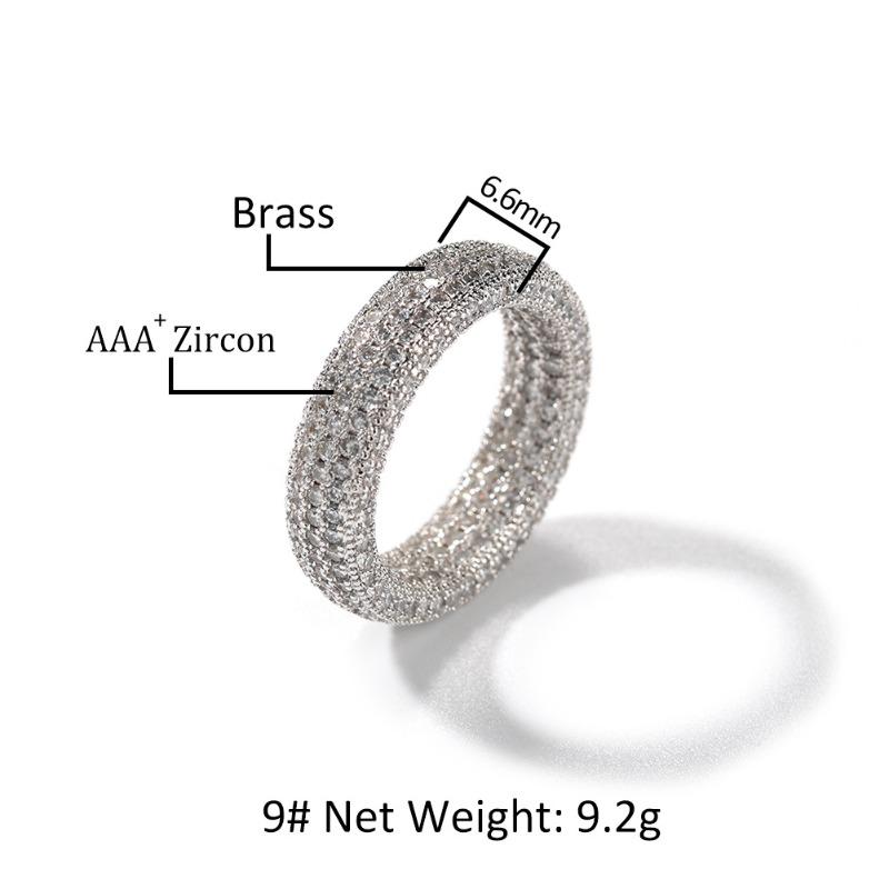 Antique copper ring with zircon full diamond setting - hip hop style, unique minimalist men's ring, trendy