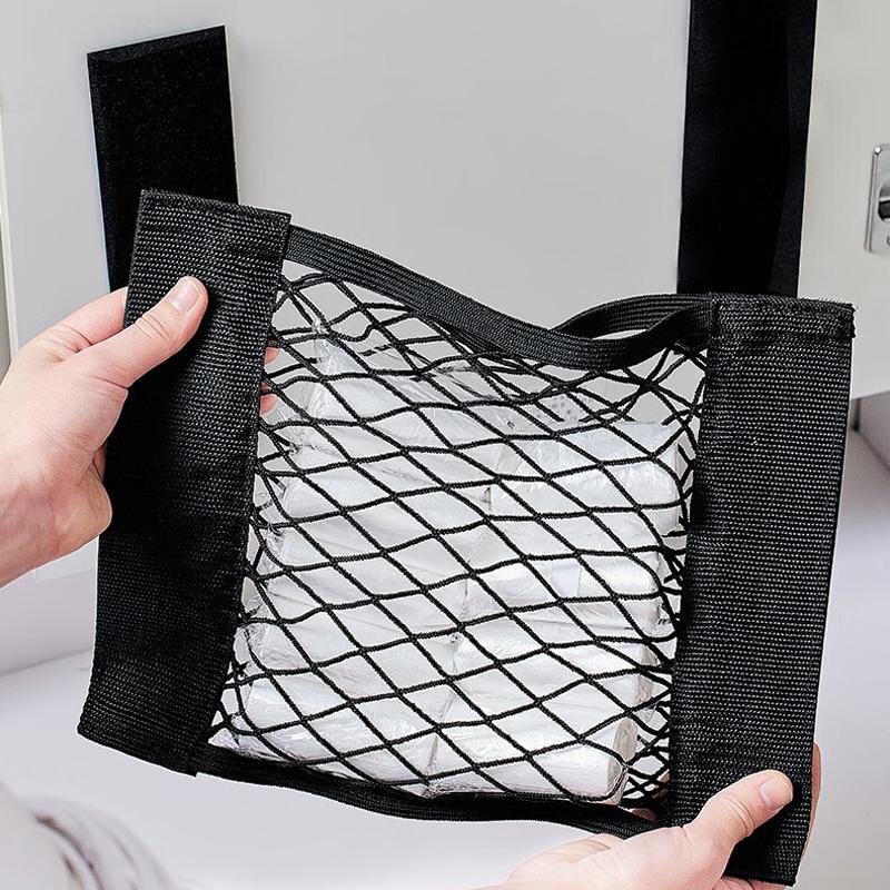 Wall Kitchen Cabinet Door Storage Bags Mesh Garbage Bag Plastic Shopping Bags Dispenser Sundries Bag Net Car Trunk Organizer Bag