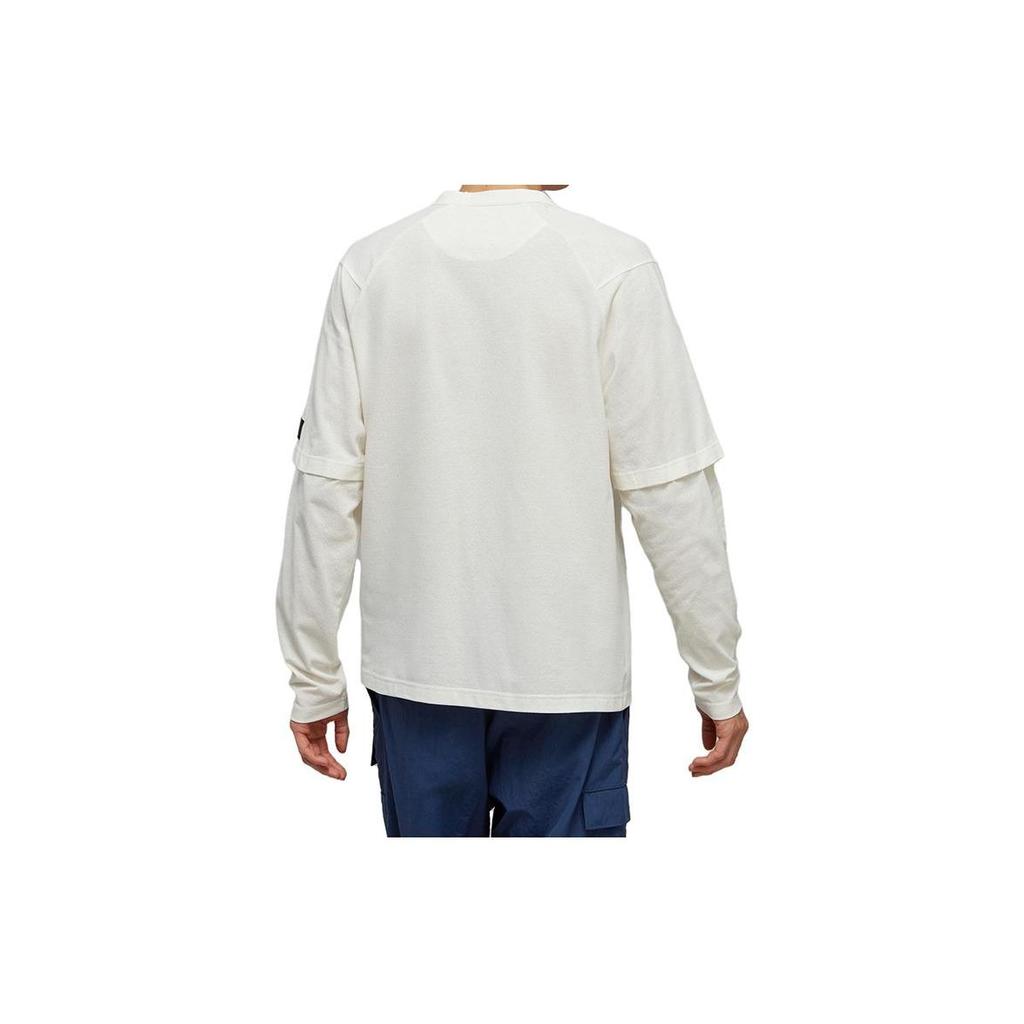Adidas Solid Color Crew Neck Loose Long Sleeve T-Shirt Unisex Tops White HZ8821