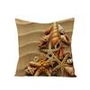 New Retro Style Polyester Pillow Cover Conch Shell Printed Cushion Pillow Cover Home Furnishings