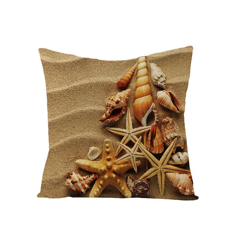 New Retro Style Polyester Pillow Cover Conch Shell Printed Cushion Pillow Cover Home Furnishings