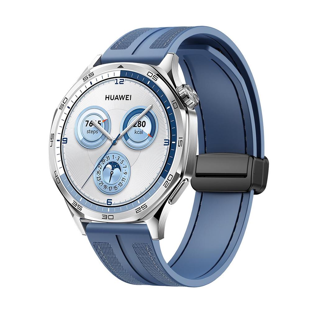 Woven Nylon & Silicone Strap for Huawei Watch GT5/GT6/4 Pro with Magnetic Buckle, Compatible with Apple Watch.
