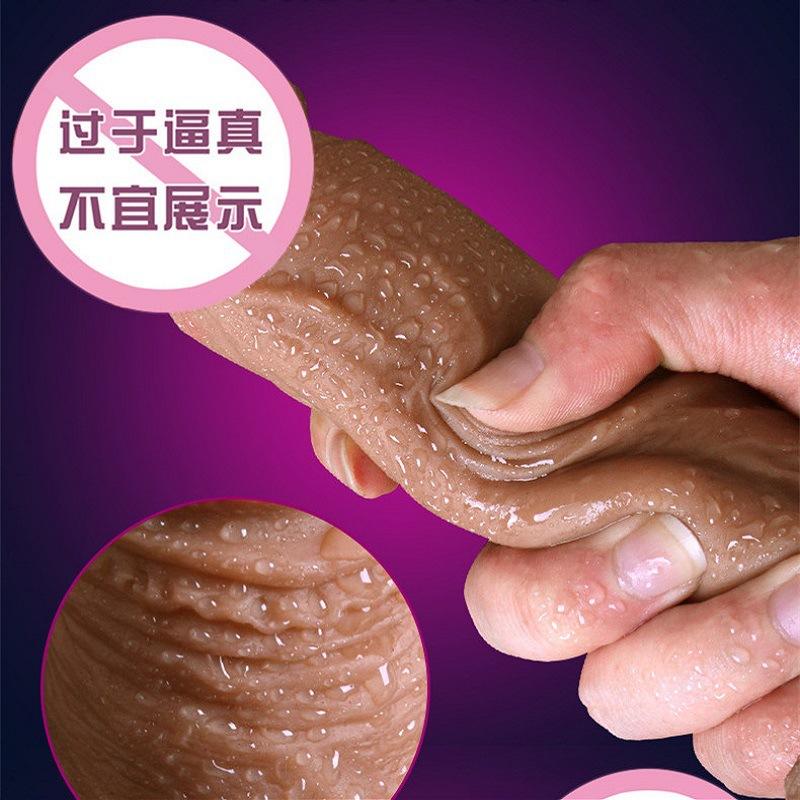 Duen Liquid Silicone Real Muscle Master Simulation Penis Sucker Dildos Female Masturbation Penis Sex Product