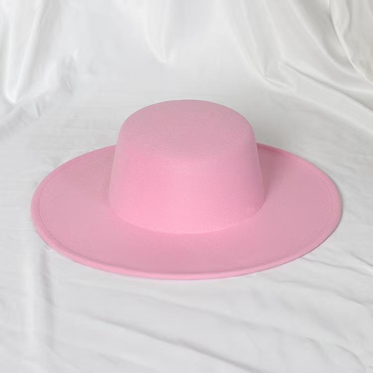 Flat Top French Fedora Classic Men's and Women's Jazz Hat Panama Hat Church Hat Chapeau Femme Hats for Woman