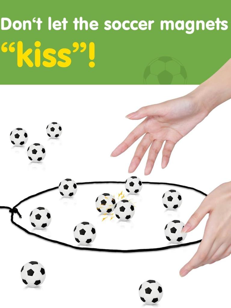Soccer Magnetic Game with String & 20 Football-Shaped Stones – Fun Puzzle Strategy Games for Family Game Night, Party, Travel & Camping