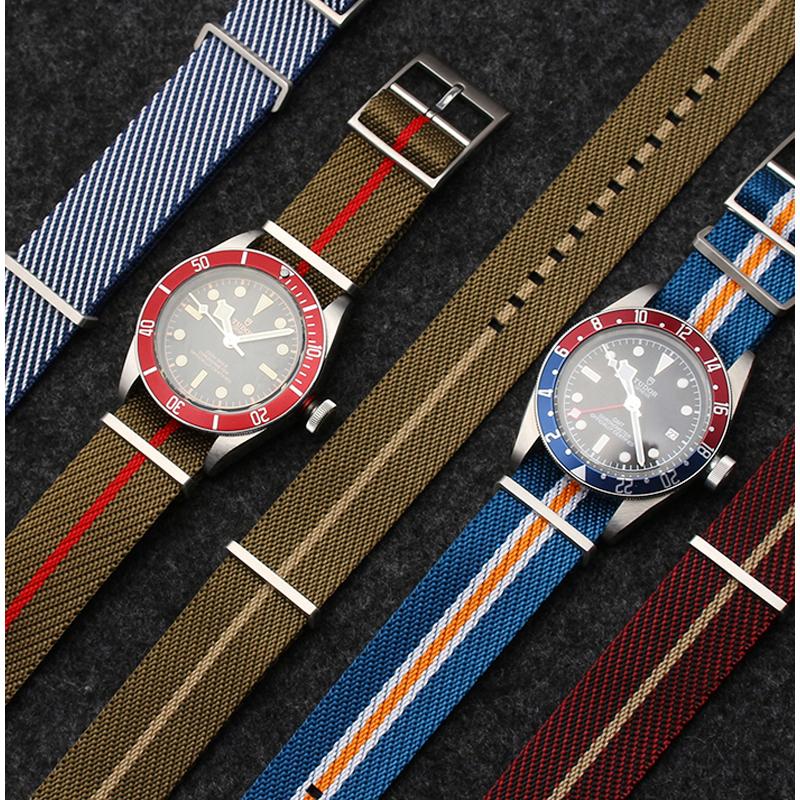ONEStrap For Tudor Seiko Fabric Watch Band One Piece Single Pass Adjustable Slanted Bracelet Sport Wristband 20mm 22mmMN