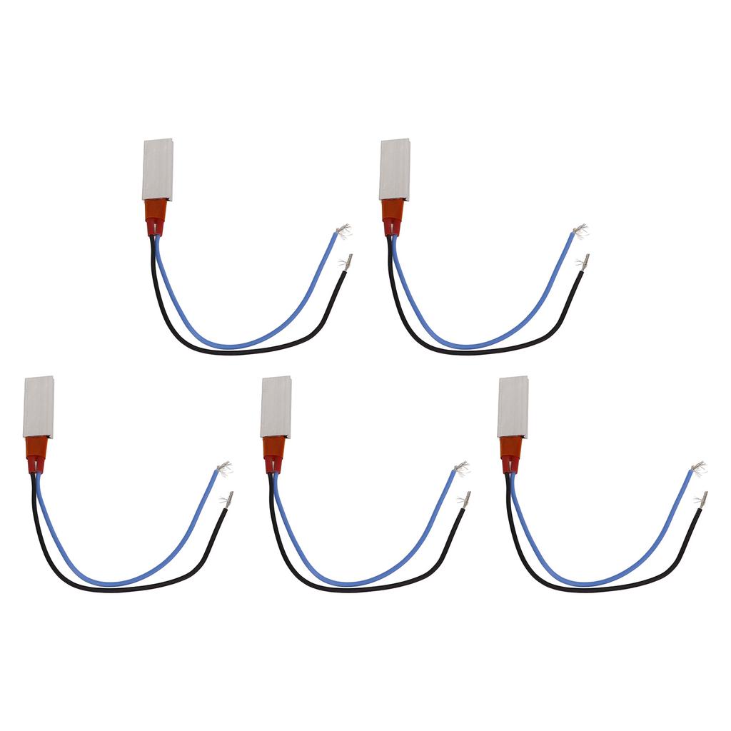 5Pcs PTC Heating Element Constant Temperature Aluminium Shell Thermostat Heater Plate 220V 170 celsius  Blue Black Cable