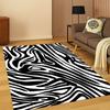 Schwarz Weiß Zebra Streifen Teppich Läufer für Schlafzimmer Wohnzimmer Sofa Spielzimmer Fußmatte Heimdekor, Kinder Spielbereich Teppich Rutschfest Geschenk
