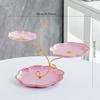 3-Tier Pink Striped Tree Branch Design Fruit Plate