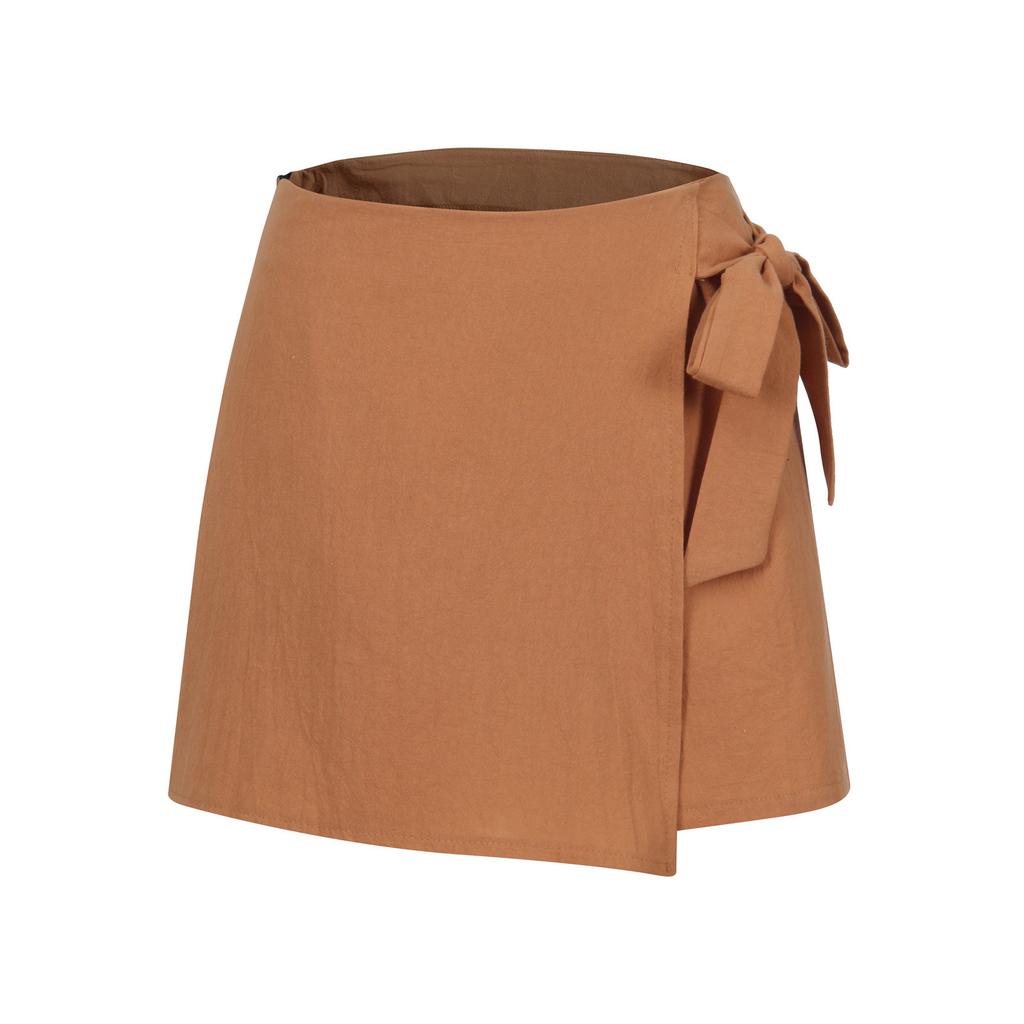 Women's Linen Wrap Shorts High Waist Tie Closure Casual Summer Skort Lightweight Breathable Fabric Comfortable Fit