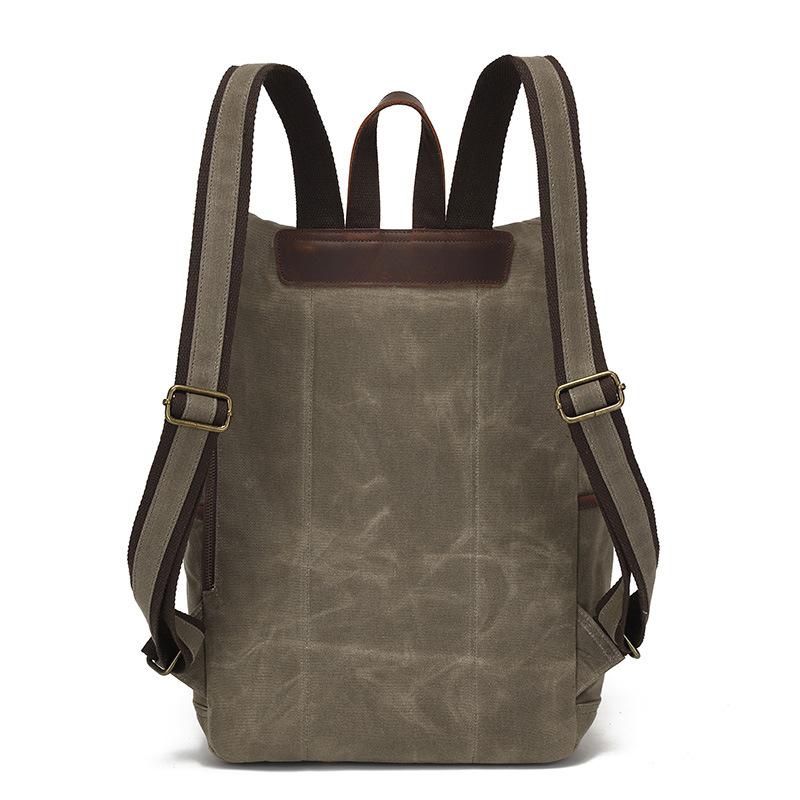Backpack Travel Computer Student Backpack Retro Outdoor Travel Bag Waterproof Oil Wax Canvas