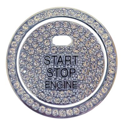 YESprime Engine Start Button Car Decoration Starter Ring Crystal Decoration Interior Cover Dress Up Sparkle Set of 1