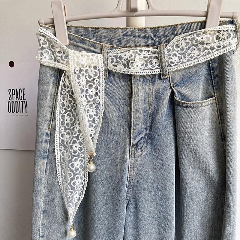 Sweet Decorative Lace Waist Belt Elegant Dress Jeans Waistband Accessories Bow Lace Belt For Women