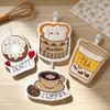 New Cartoon Coffee Series Double-Layer Water-Absorbent Coral Fleece Hand Towel for Kids
