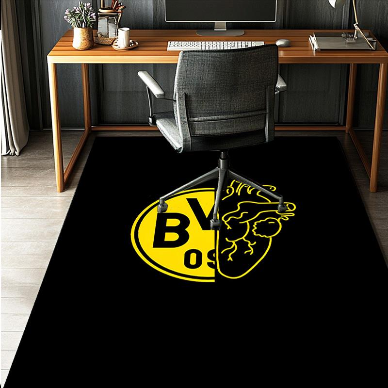 Borussia Dortmund Muster Teppich, Innen-/Außenmatte, für Picknick, Spielzimmer, Schlafzimmer, Büro, Wohnzimmer, Heimdeko Teppich, Geburtstagsgeschenk