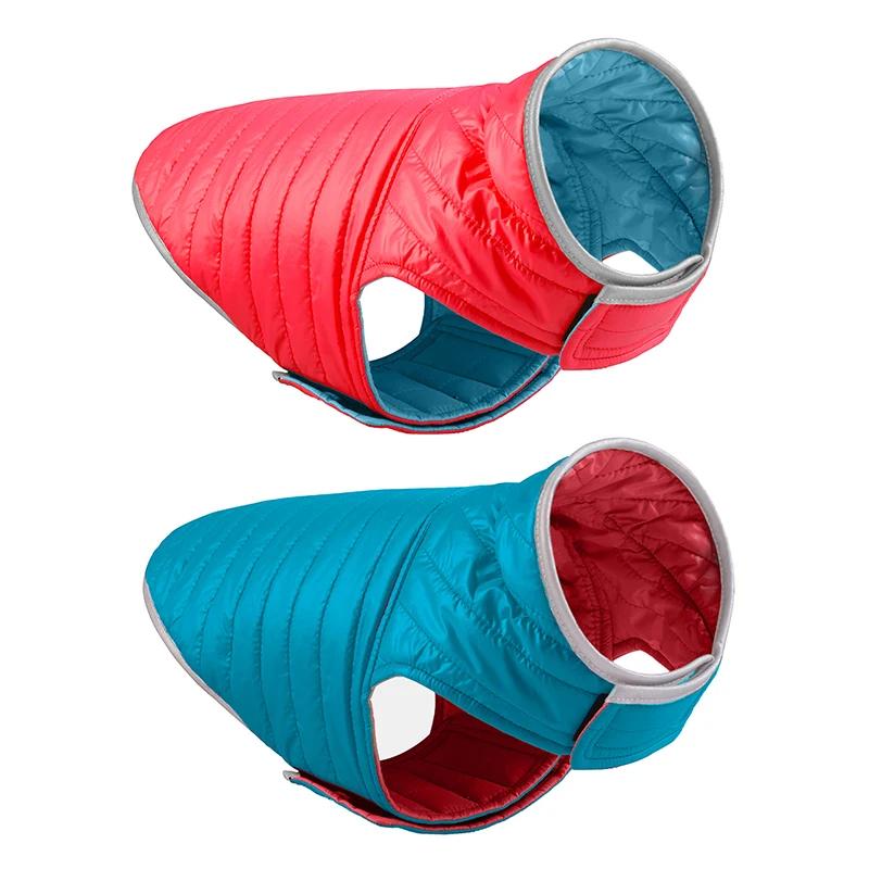 Dwustronna kurtka puchowa dla małych psów podwójne kolory odblaskowe zimowe ubrania dla psów dla dużych psów Pet Chihuahua płaszcz buldog francuski kamizelka