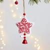 Wood Xmas Tree Star Ornaments Decorative Christmas Hanging Pendants  Outdoor Decor