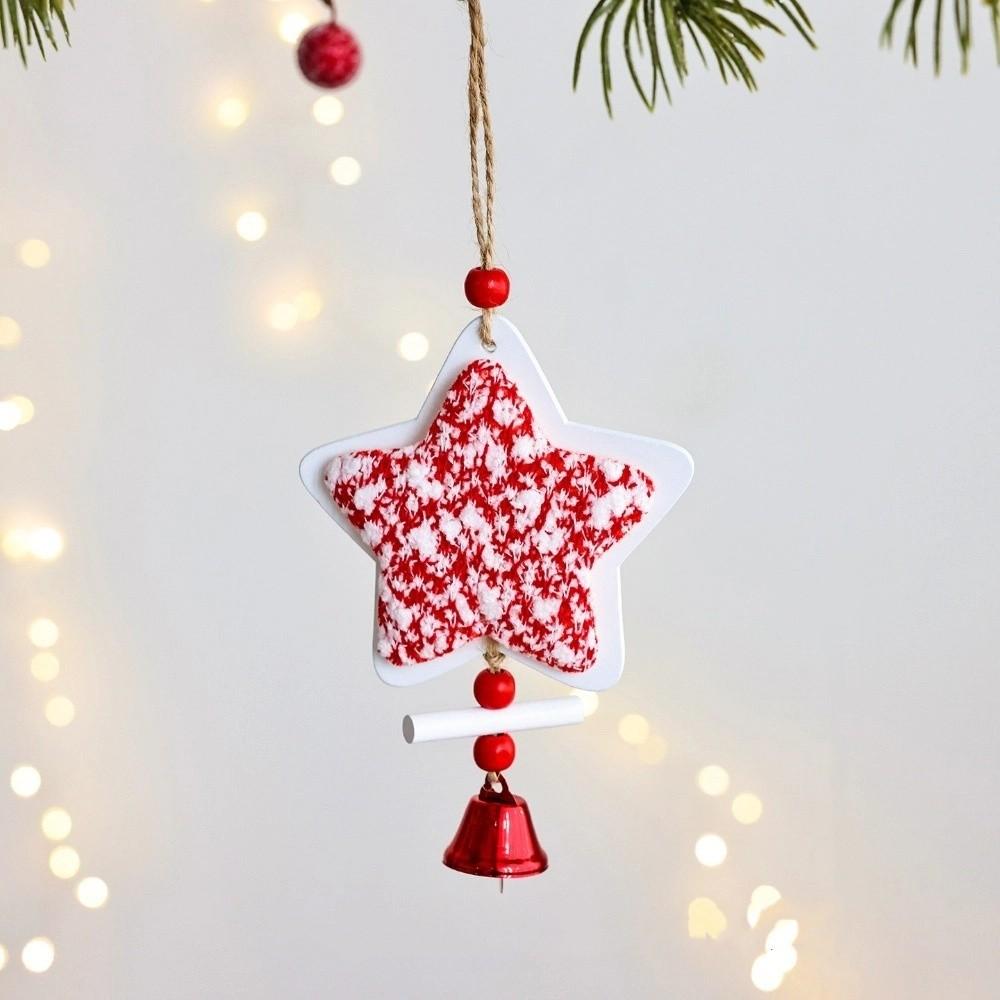 Wood Xmas Tree Star Ornaments Decorative Christmas Hanging Pendants  Outdoor Decor