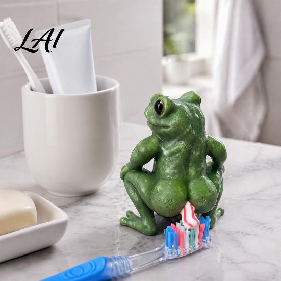 Plastic Toothpaste Pump Dispenser Funny Frog Dispenser Creative Bathroom Squeezer Cap Saver for Countertop Standard Tubes Novelty Gag Gift