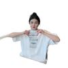 Women's Large American Retro Loose-Fit Short-Sleeve T-Shirt - Casual Summer Round Neck Style