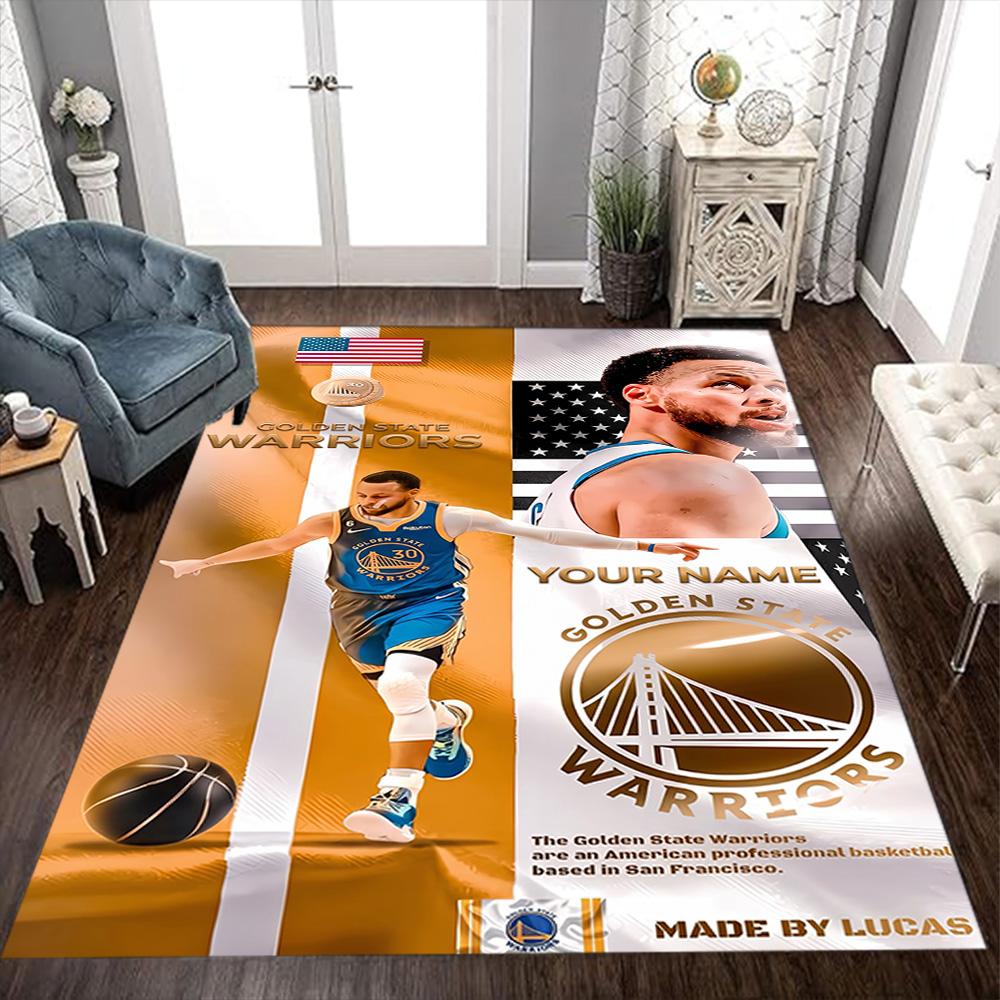 Steph Curry Action Customize Text Carpet Perfect for Bedrooms Outdoor Living Rooms Playrooms Antislip Carpet Decorate Offices