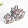 Figurina in Resina di Volpe a Nove Code con Pietre di Cristallo Naturale per Decorazione da Scrivania Regalo per Amici