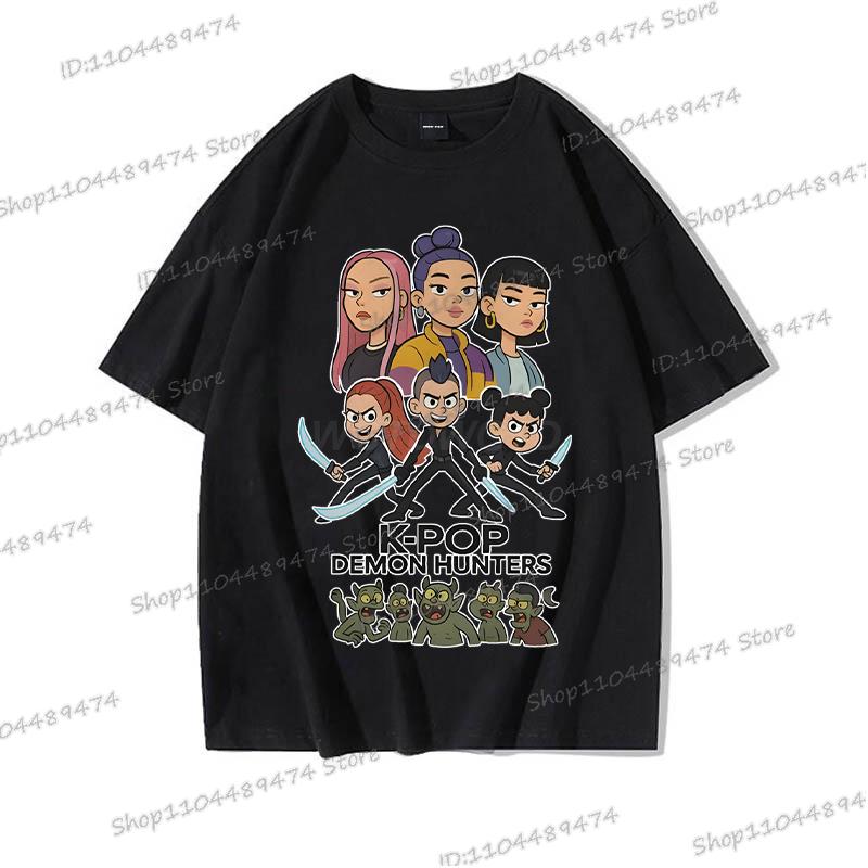 KPop Demon Hunters T-shirt for Women Men Fashion Anime Movie Tees Cute KPop Demon Hunters Funny Short Sleeve T Shirt Gifts