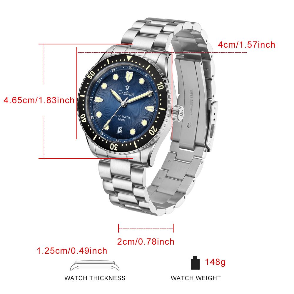 Cadisen 8245 Men's Luminous Waterproof Mechanical Watch for Business Mechanical Watch