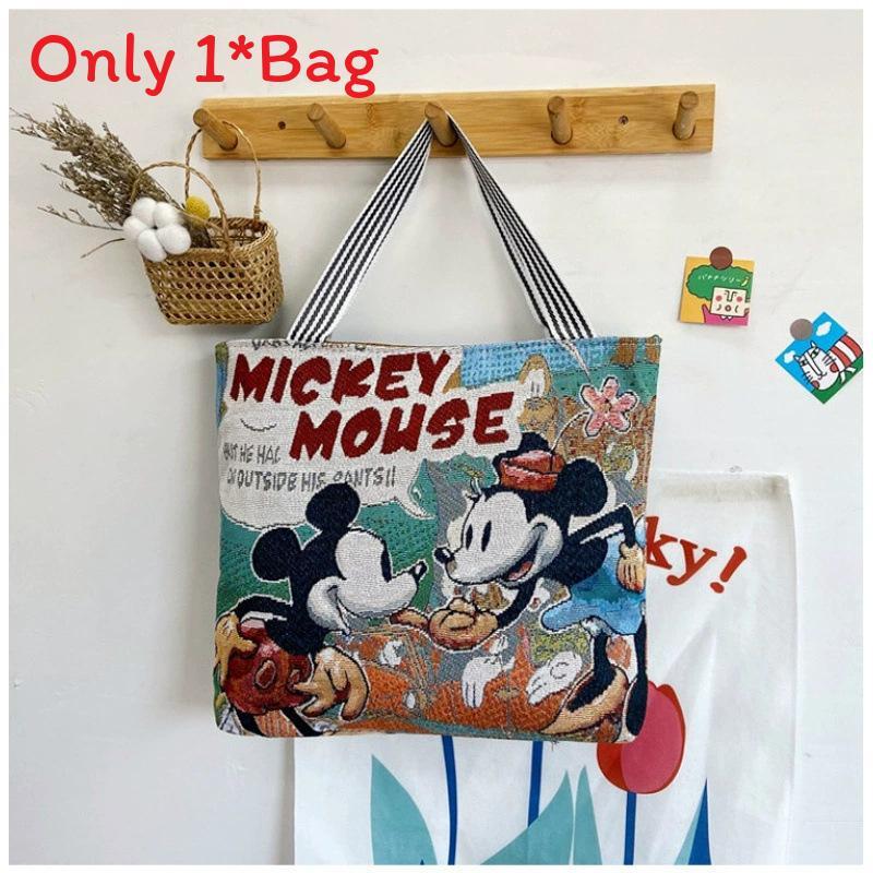 Elephant Hello Kitty Butterfly Embroidered Canvas Tote Bag With Seamed Stitching For Daily Use
