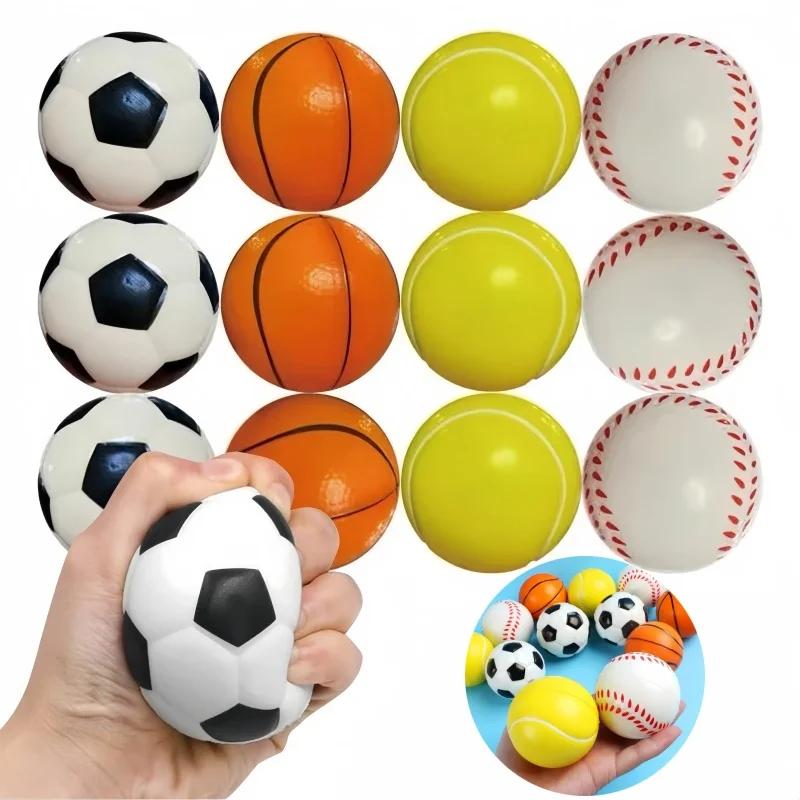 12Pcs Soft Foam Stress Balls for Kids Outdoor Sports Sponge Toys Decompression Fun Educational Toy Balls