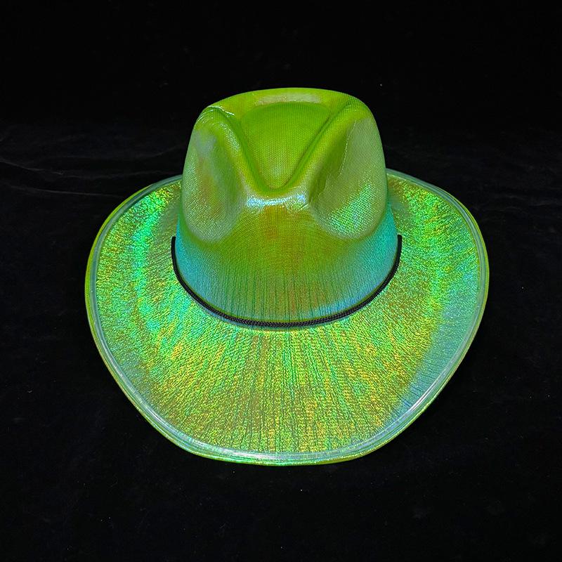 LED Light-Up Colorful Cowboy Hat for Halloween, Carnival, and Holiday Performances
