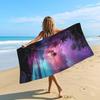 Artistic Starry Sky Palm Tree Beach Towel, Tropical Hawaiian Quick Dry Absorbent, Large Sandproof Travel Pool Camping Essentials