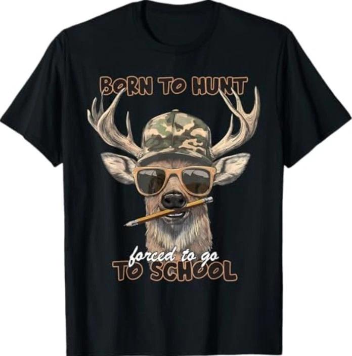 

Forced to Go to School Deer Hunting Boy Camo T-Shirt XL