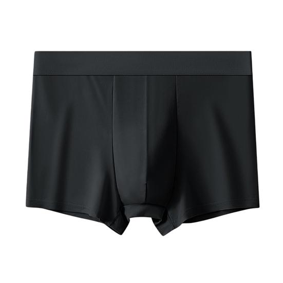 Boxer Underwear Mid-rise Briefs Slim Quick Drying Ice Silk Boxer Fit U-Convex Summer XXL чёрный