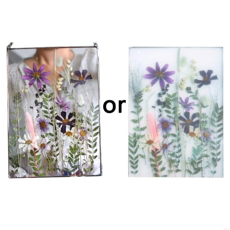 Акриловая рамка Прессованные цветы Подвесная картина Искусственные сушеные растения Настенный кулон с цепочкой Детское искусство Дисплей для фото X3UC