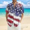 Men's Casual Casual Independence Day Print Short-sleeved Shirt