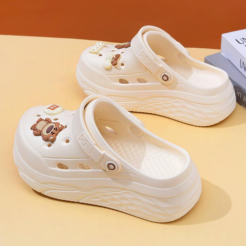 Women's Soft EVA Summer Slippers Round Home Slides Dry Wedges Platform Beach Sandals Thick Bottom